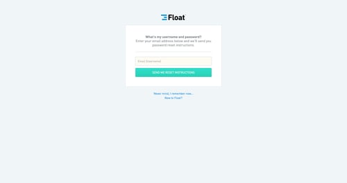 Float
				password reset page example