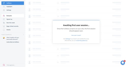 Fullstory
				empty state page example