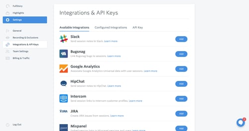 Fullstory
				integrations page example