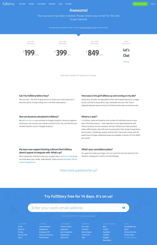 Fullstory
				signup page example