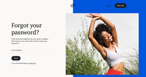 Glo
				password reset page example