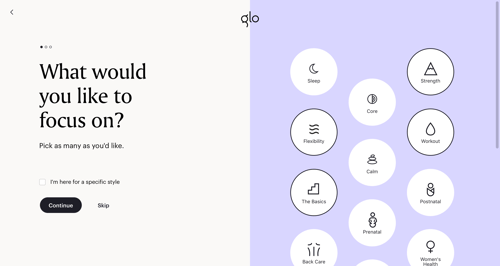 Glo
				signup page example