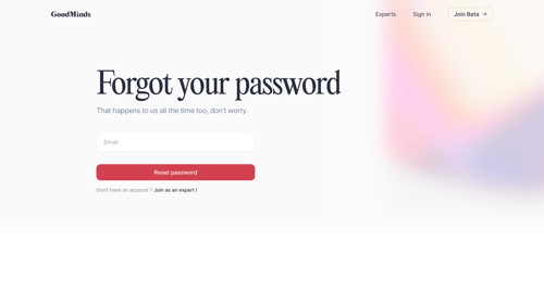 Goodminds
				password reset page example