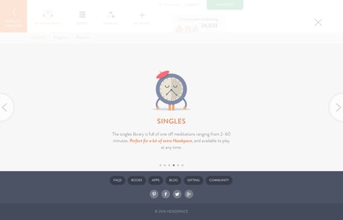 Headspace
				onboarding page example
