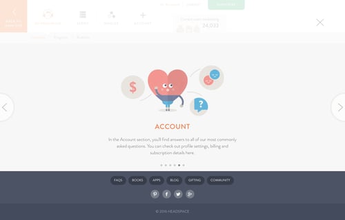 Headspace
				onboarding page example