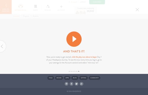 Headspace
				onboarding page example