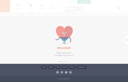 Headspace
				onboarding page example