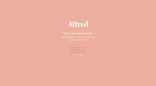 Hello Alfred
				signup page example