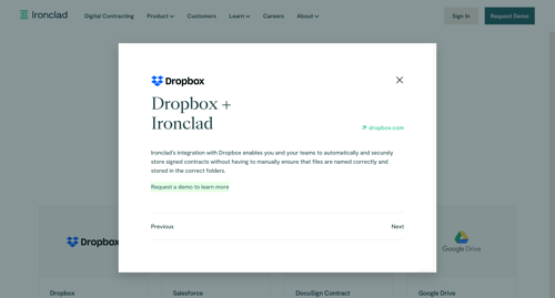 Ironclad
				integrations page example