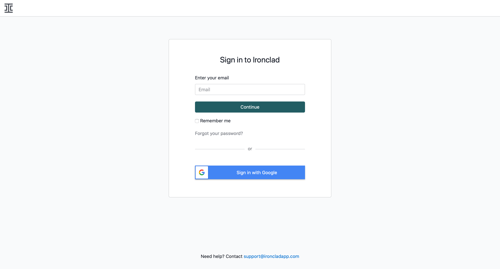 Ironclad
				signin page example