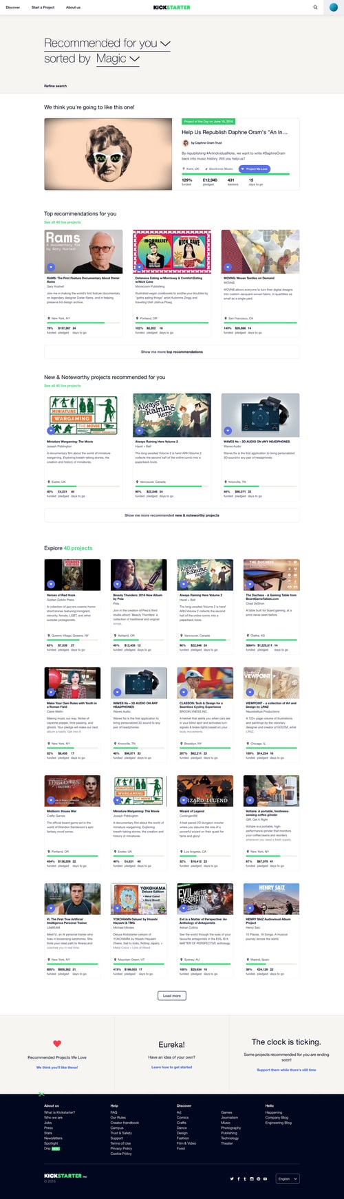 Kickstarter
				collection page example