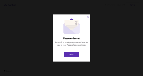 Kontist
				password reset page example