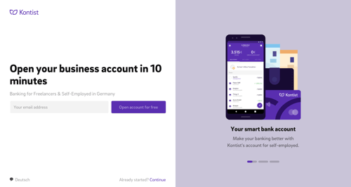 Kontist
				signup page example