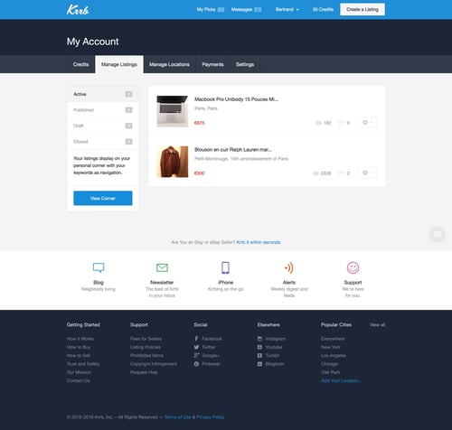 Krrb Classifieds
				settings page example