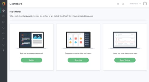 Litmus
				home page example