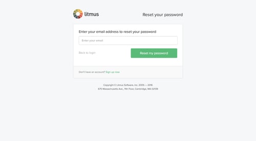 Litmus
				password reset page example