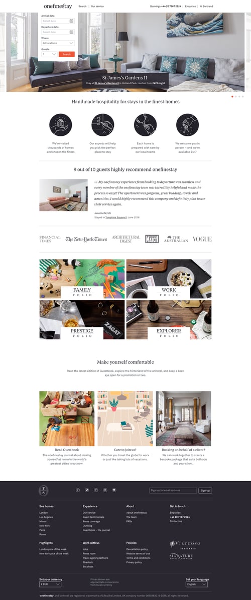 One fine stay
				home page example