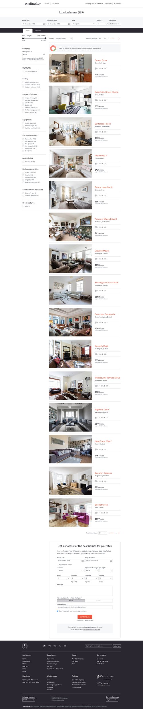 One fine stay
				search page example