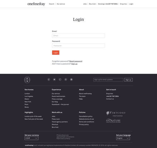 One fine stay
				signin page example