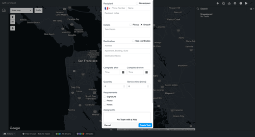 Onfleet
				create page example