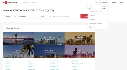 OpenTable
				dropdown & other states page example