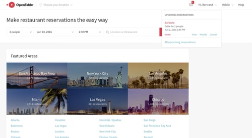 OpenTable
				dropdown & other states page example