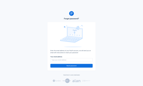 Payfit
				password reset page example