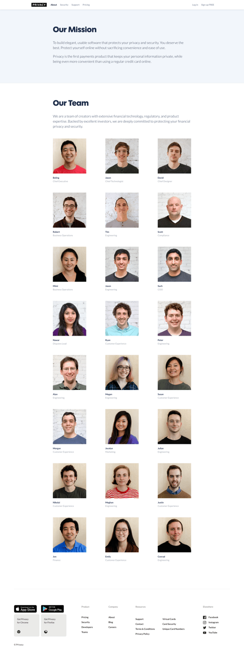 Privacy
				about & company mission page example