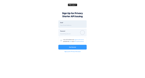 Privacy
				signup page example