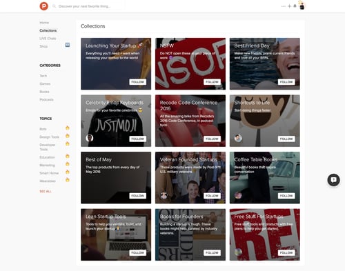 Product Hunt
				collection page example