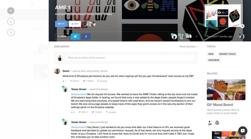 Product Hunt
				detail page page example