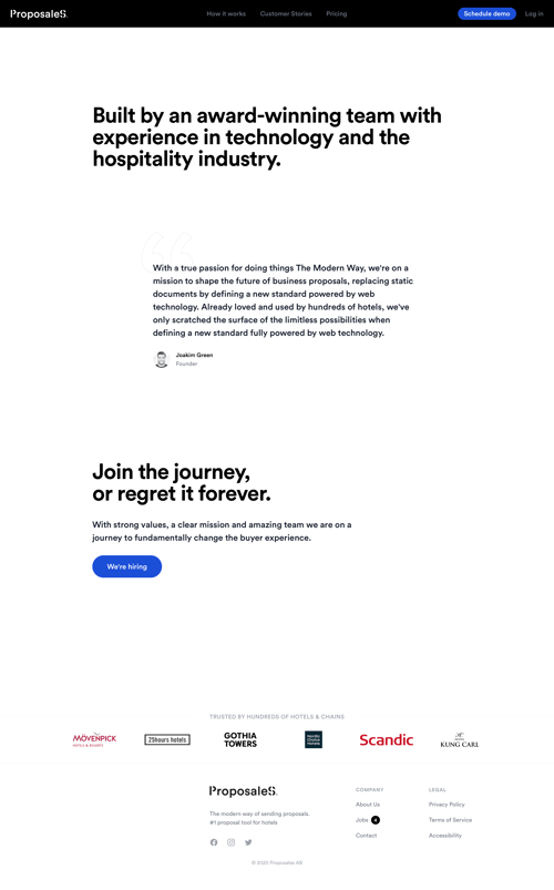 Proposales
				about & company mission page example