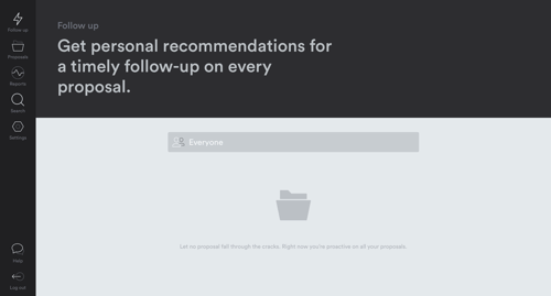 Proposales
				empty state page example