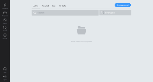Proposales
				empty state page example