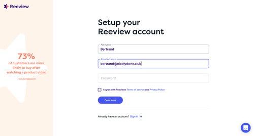 Reeview
				signup page example