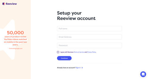 Reeview
				signup page example
