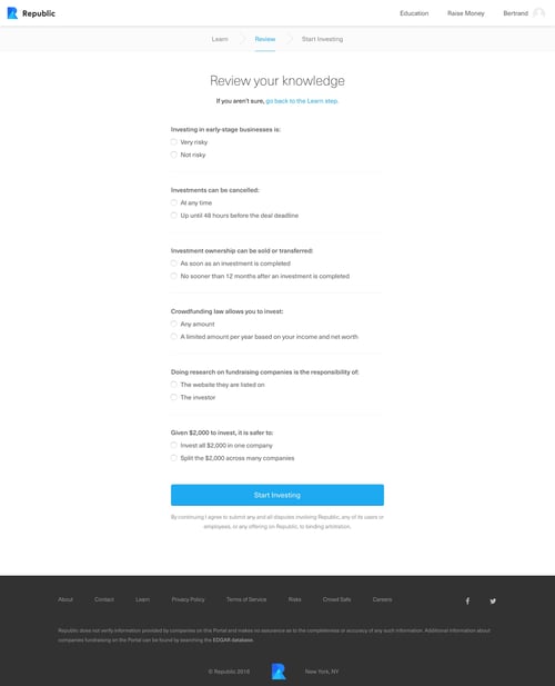 Republic
				onboarding page example