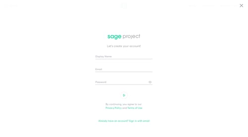 Sage project
				signup page example