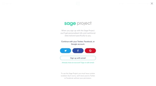 Sage project
				signup page example