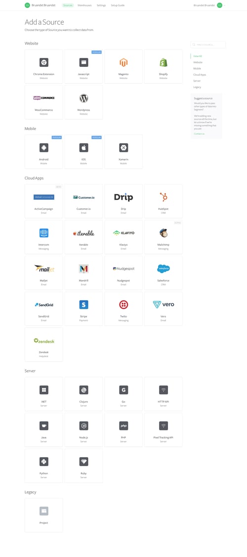 Segment
				list page example