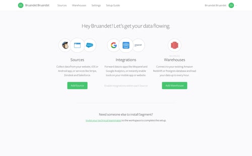 Segment
				onboarding page example