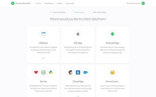 Segment
				onboarding page example