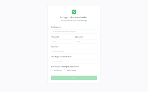 Segment
				signup page example