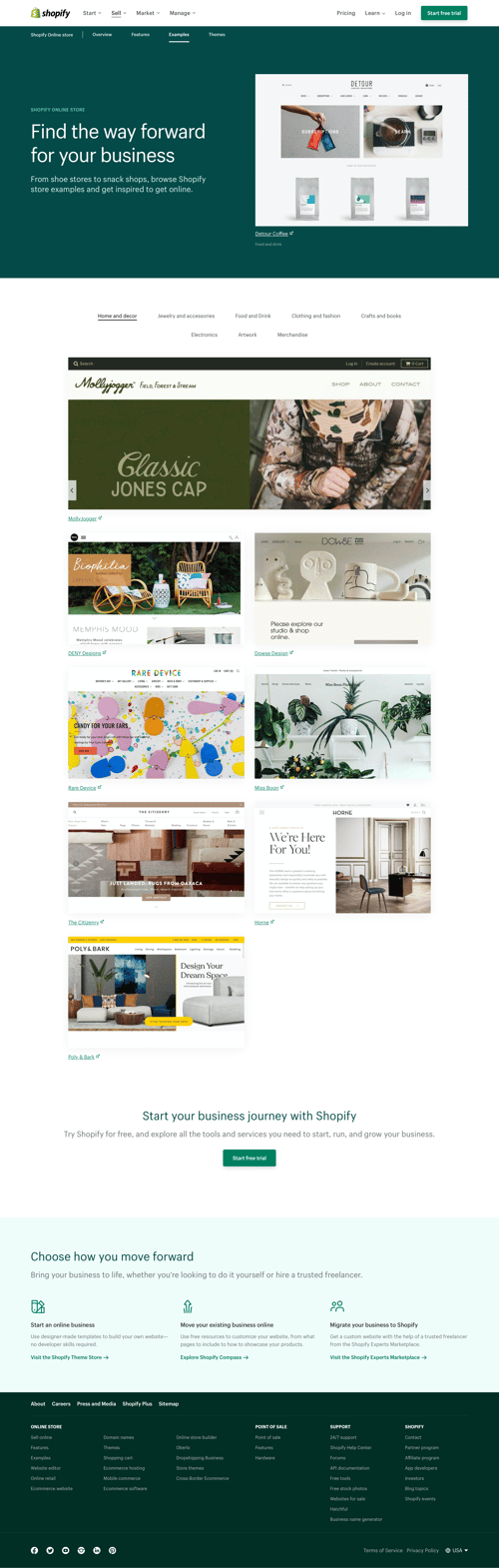 Shopify screen example