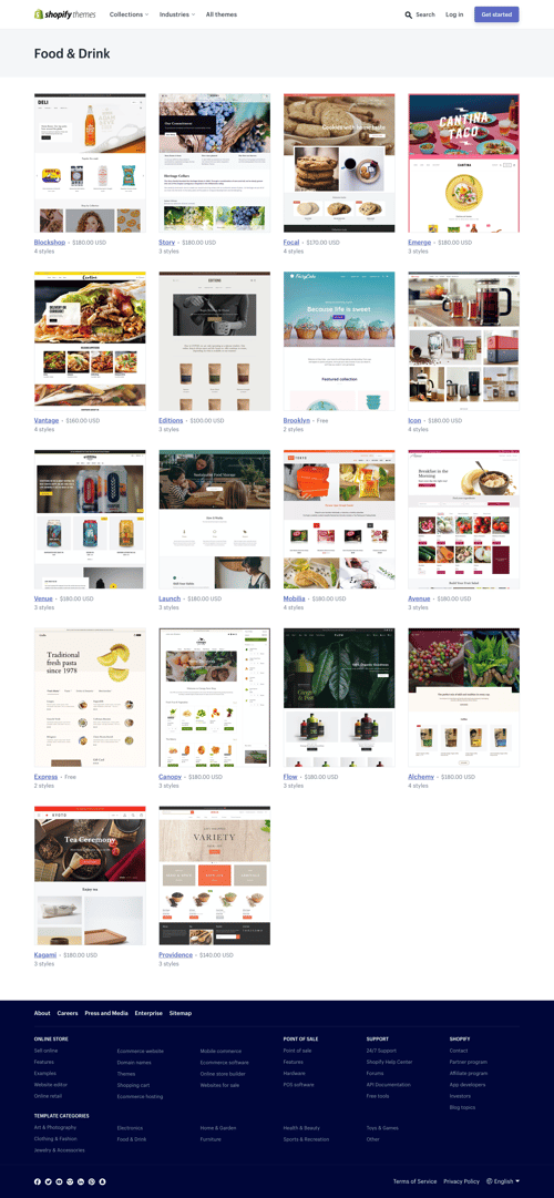 Shopify
				list page example