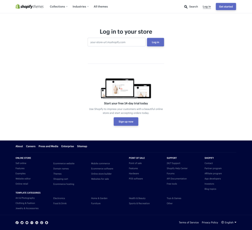 Shopify
				signin page example