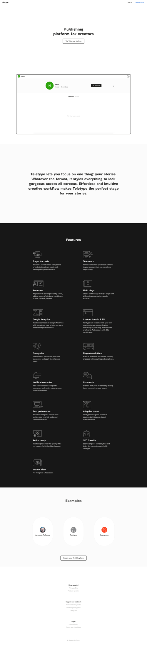 Teletype
				 page example