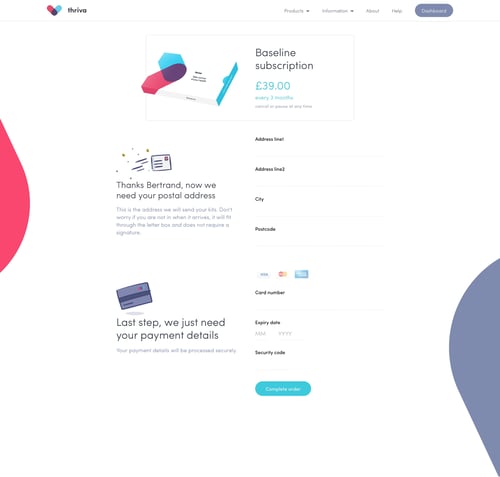 Thriva
				checkout page example