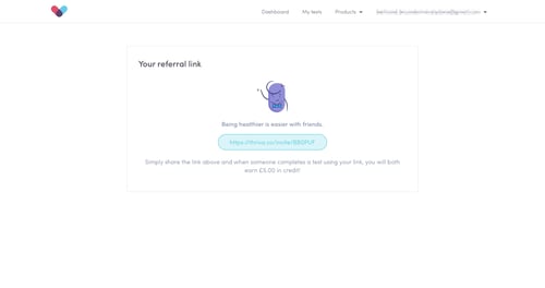 Thriva
				referral & invite your friends page example
