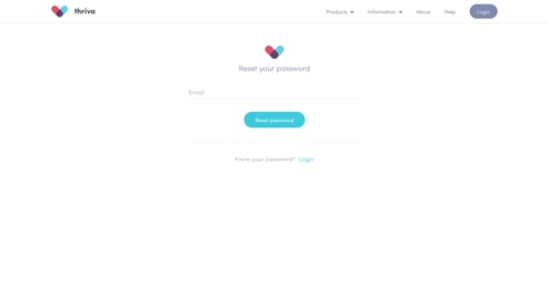 Thriva
				password reset page example